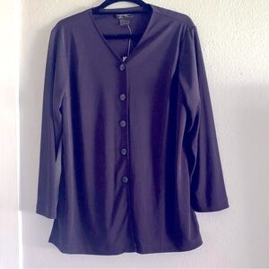Requirements V-Neck Smooth Knit Button Up Cardigan Tunic size Medium